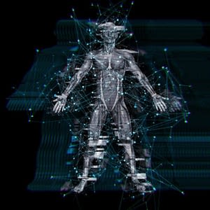 3d digital technology background with glitch effect male medical figure scaled e1684485637826